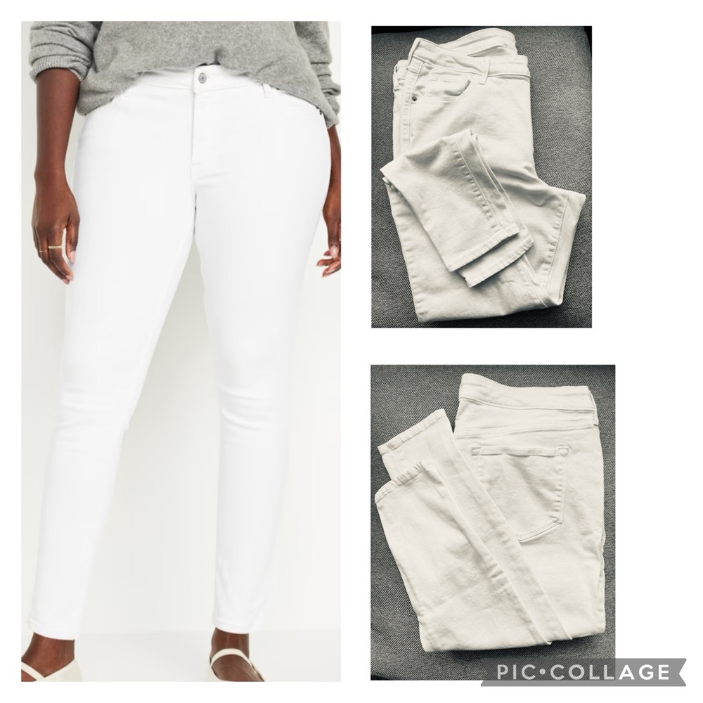 Old Navy White Super Skinny Denim Jeans. Size 16 Long. EUC.